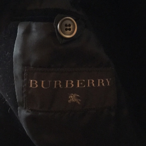 Navy Velvet Burberry Blazer with black satin trim - Picture 5 of 5